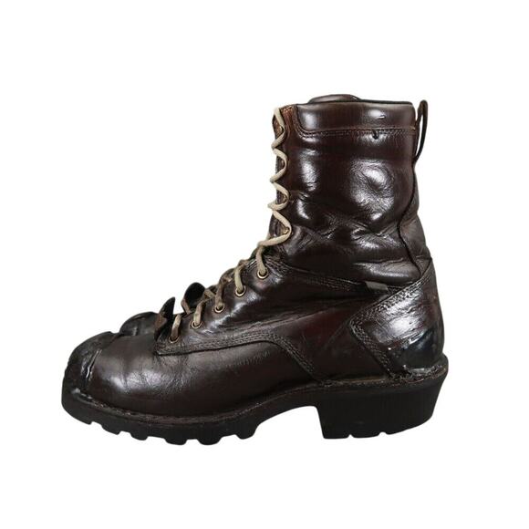 Danner Boots Mens 10 Logger 8" Brown Lace Up Work Utility Outdoor Leather Rugged - Picture 5 of 16
